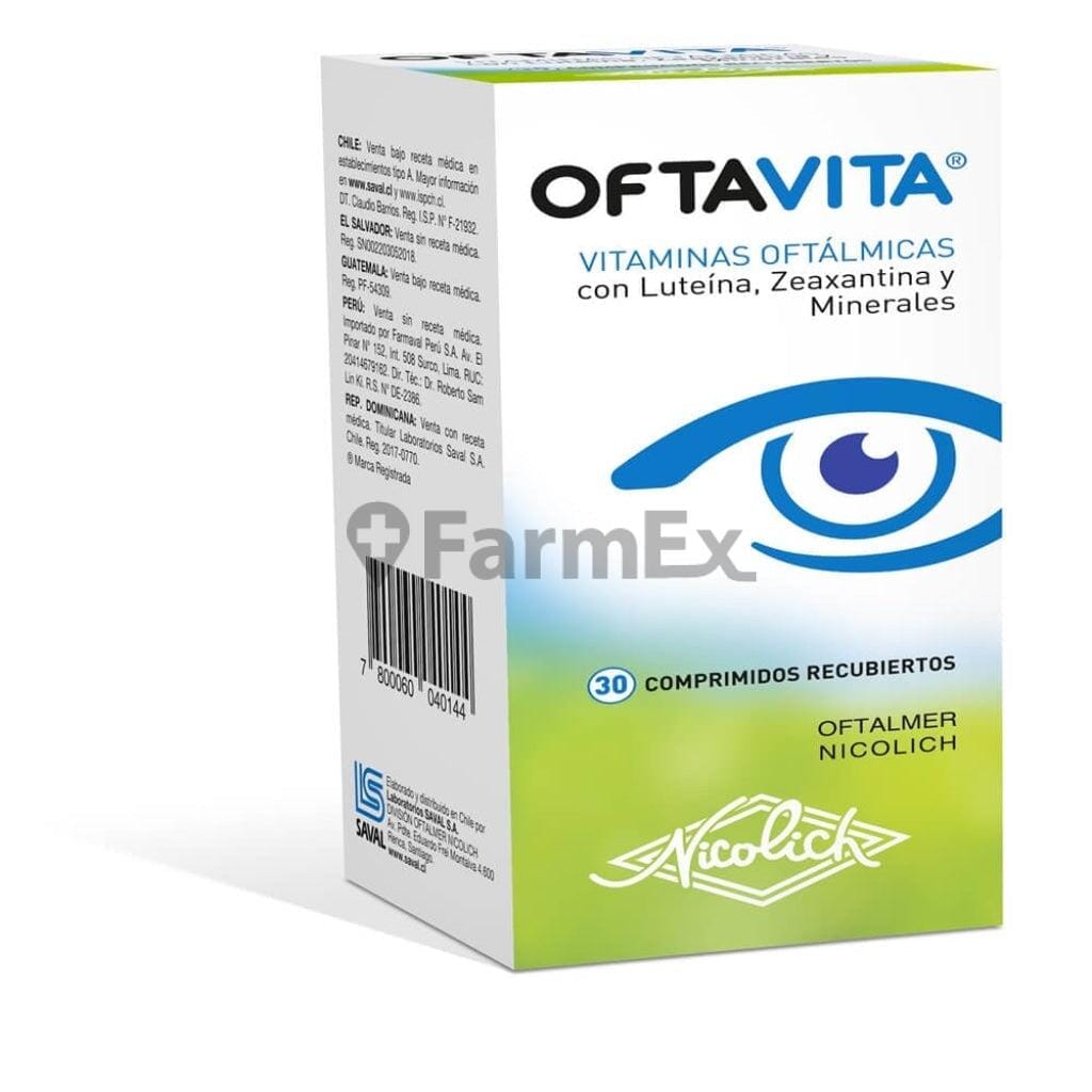 Oftavita "Vitaminas oftálmicas" x 30 comprimidos Farmex-MiaHealth-Persistente